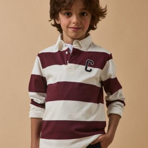 Polo-rugby rayé Garçon - Coton biologique