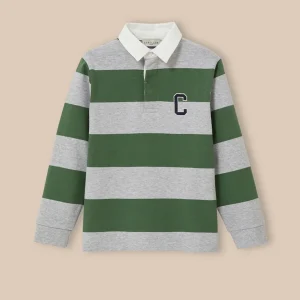 Polo-rugby rayé Garçon - Coton biologique