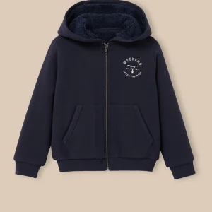 Cardigan zippé doublé sherpa Garçon