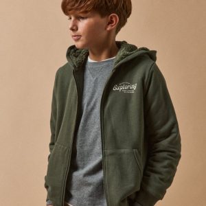 Cardigan zippé doublé sherpa Garçon