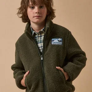 Cardigan zippé en sherpa Garçon