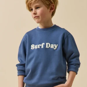 Sweat chiné à message garçon - Coton biologique