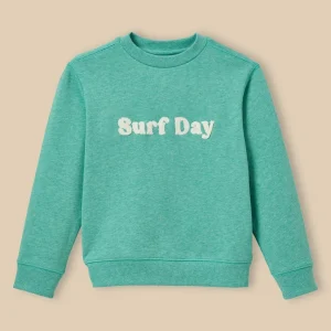 Sweat chiné à message garçon - Coton biologique