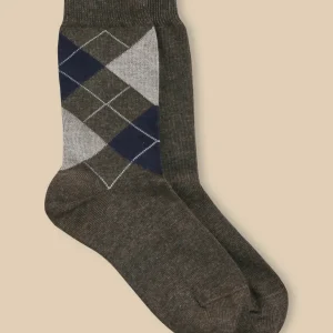 Lot de 2 chaussettes intarsia et unie