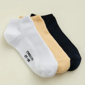 Socquettes unies par lot de 3 garçon