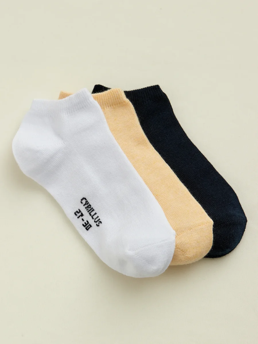 Socquettes unies par lot de 3 garçon