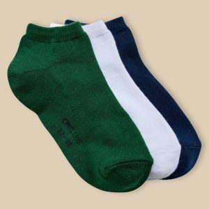 Socquettes unies par lot de 3 garçon