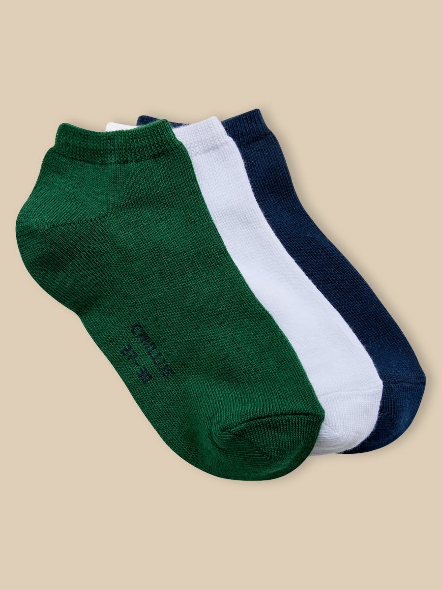 Socquettes unies par lot de 3 garçon