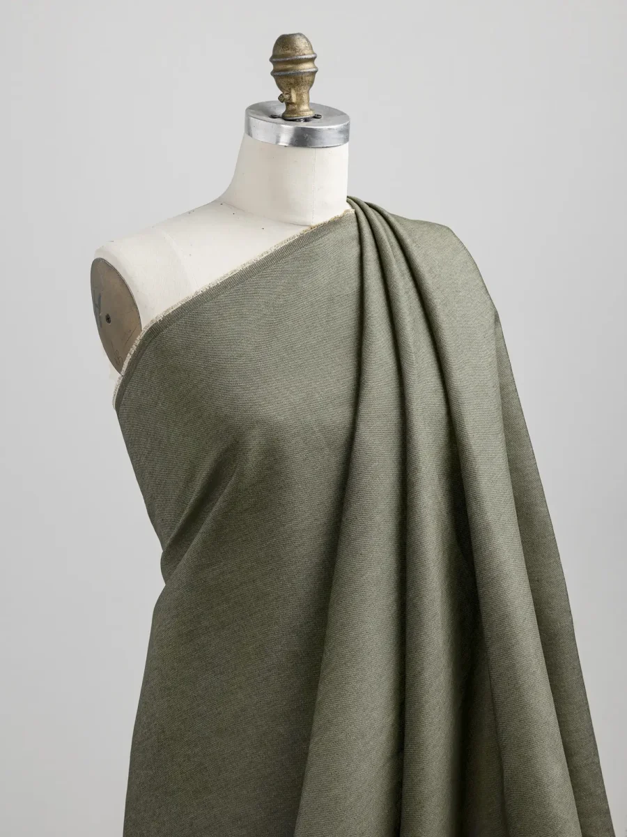 7.6 oz Recycled Cotton Denim - Olive - Swatch