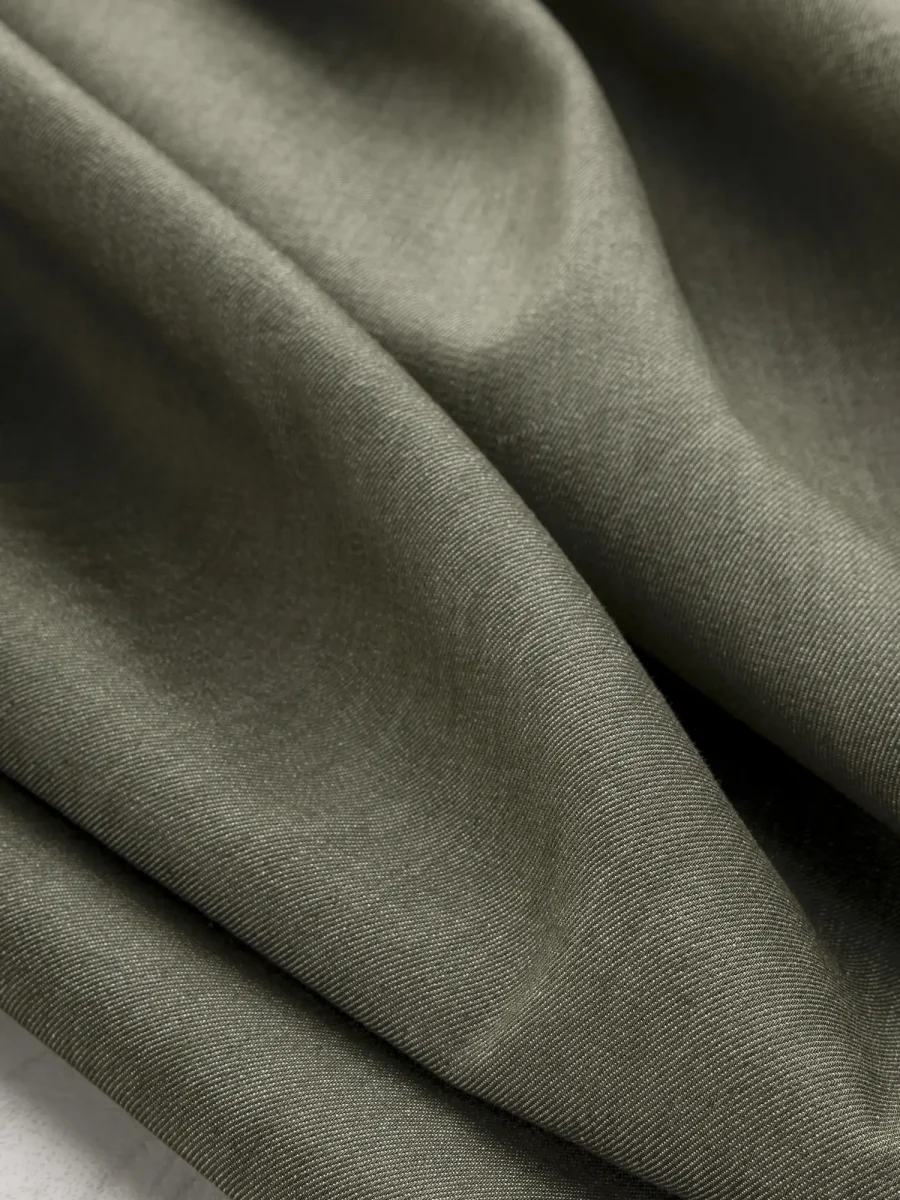 7.6 oz Recycled Cotton Denim - Olive - Swatch – Image 4