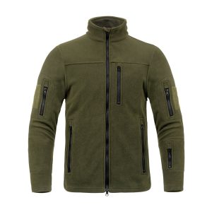 Polaire zippée homme multi-poches, col montant technique