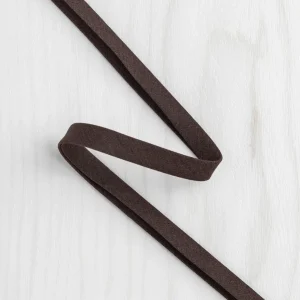 Double-Fold Cotton Poplin Bias Tape - 10 mm (3/8") wide - Chocolate