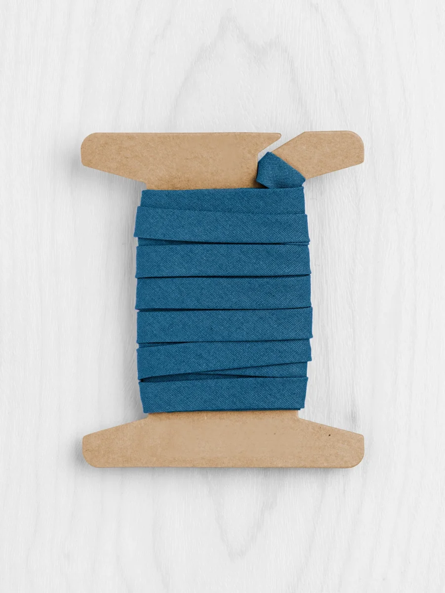 Double-Fold Cotton Poplin Bias Tape - 3/8" (10mm) wide - Deep Dive