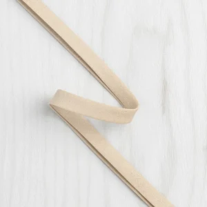 Double-Fold Cotton Poplin Bias Tape - 10 mm (3/8") wide - Oat