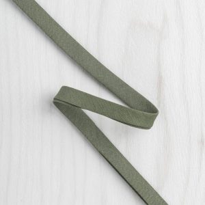 Double-Fold Cotton Poplin Bias Tape - 10 mm (3/8") wide - Olive