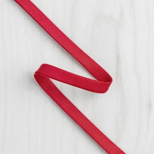 Double-Fold Cotton Poplin Bias Tape - 10 mm (3/8") wide - Red