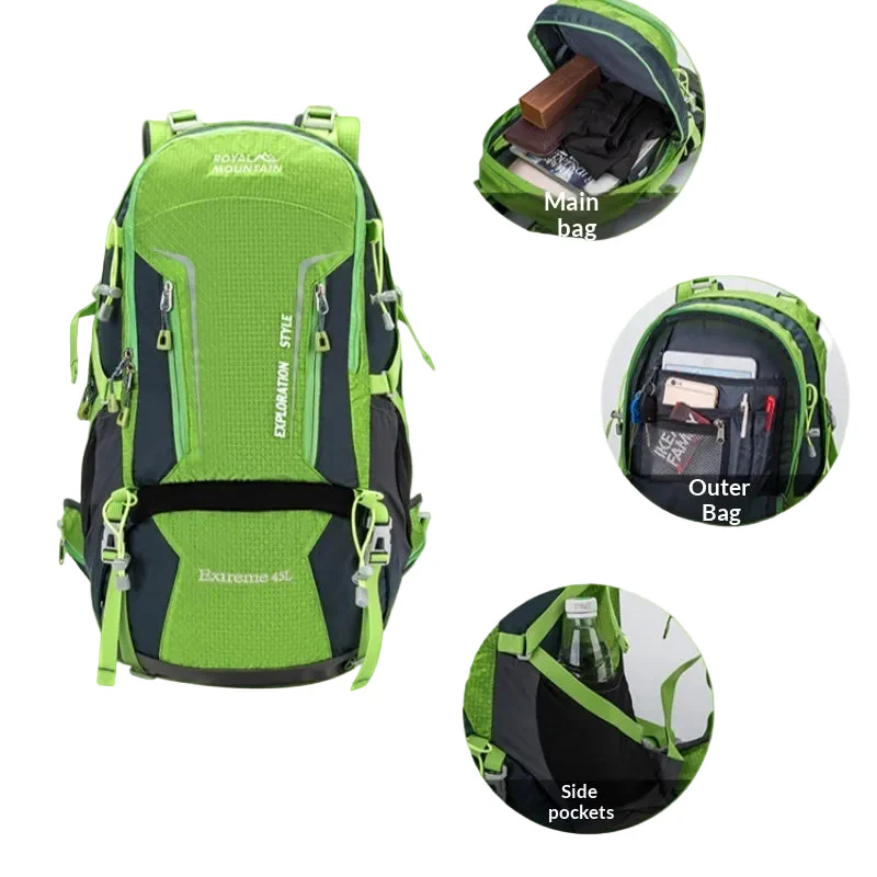 Sac à dos randonnée 45L imperméable avec housse pluie – Image 4