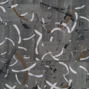 Abstract Brushstroke Linen Viscose Deadstock - Green - Swatch