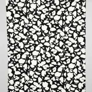 Abstract Brushstroke Viscose Knit - Black + Cream - Swatch
