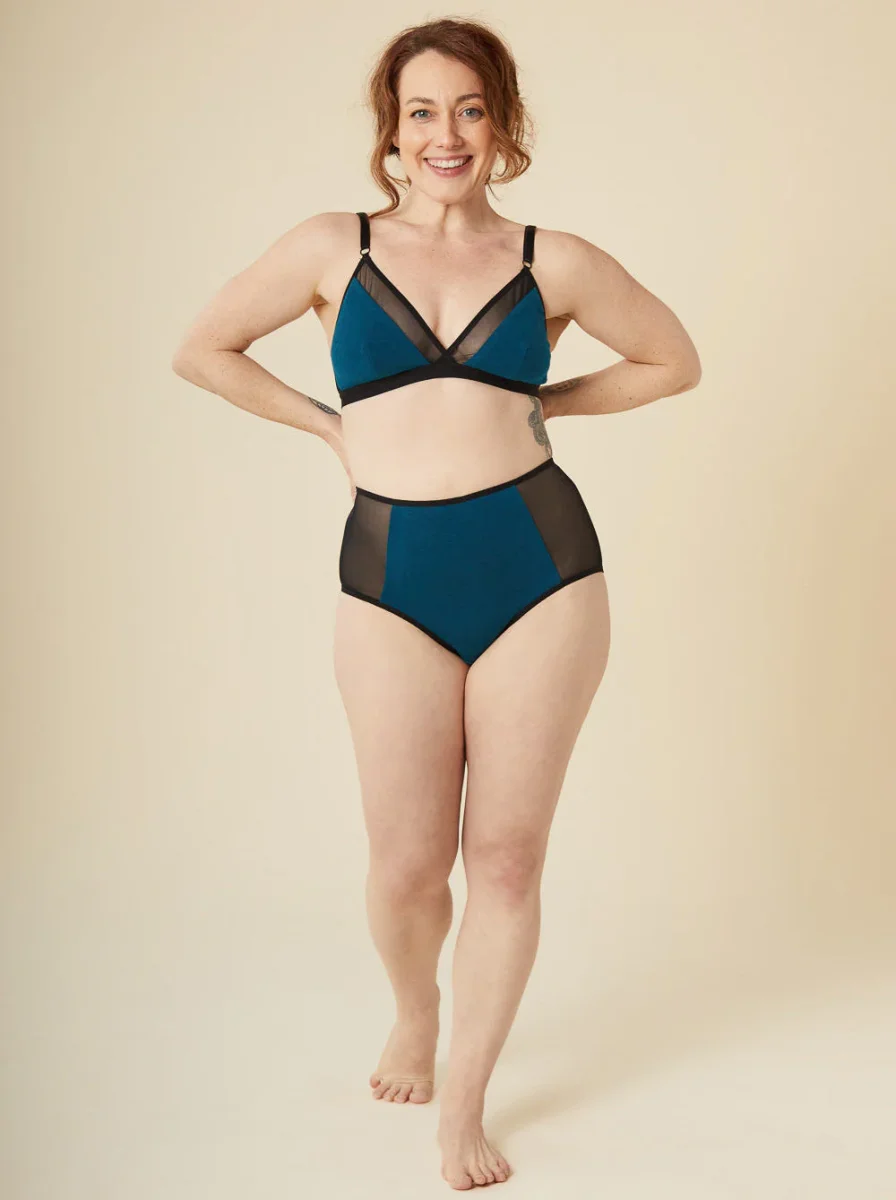 Organic Cotton + Tencel Stretch Knit Jersey - Deep Teal - Swatch – Image 5