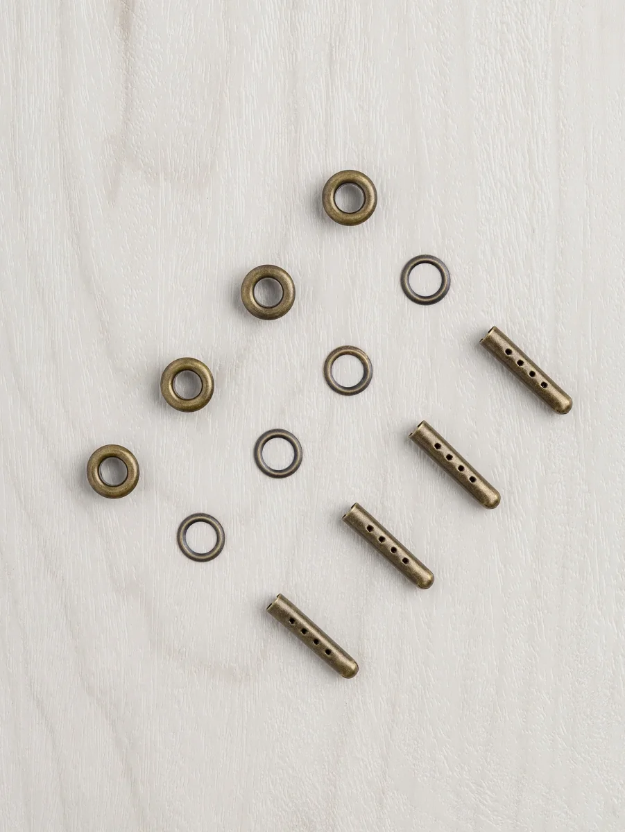 Antique Brass Aglet Metal Tips + Grommets - 4 Pack – Image 2