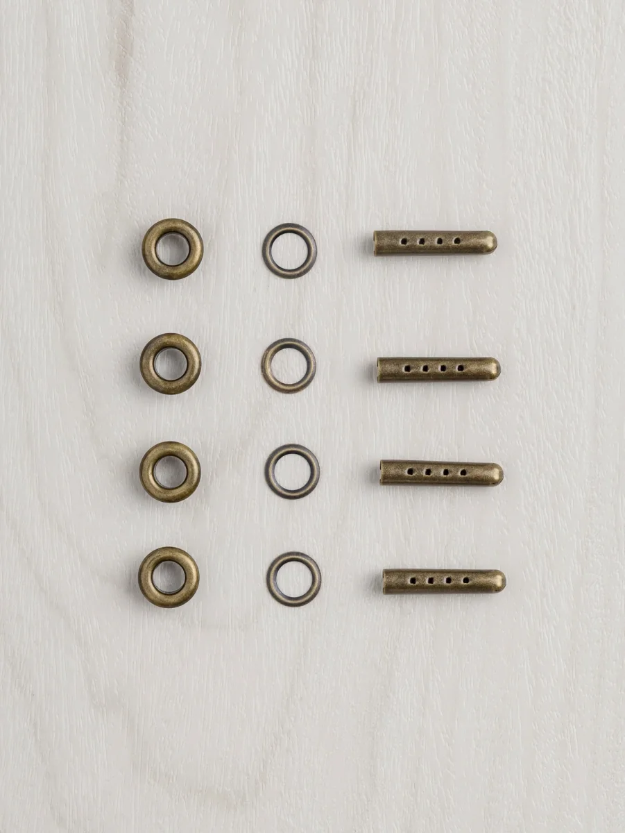 Antique Brass Aglet Metal Tips + Grommets - 4 Pack – Image 3