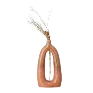 Baldrian Vase déco, Orange, Grès