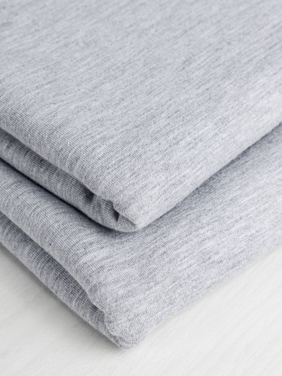 Bamboo Cotton Stretch Fleece - Cloud Grey - Swatch – Image 4