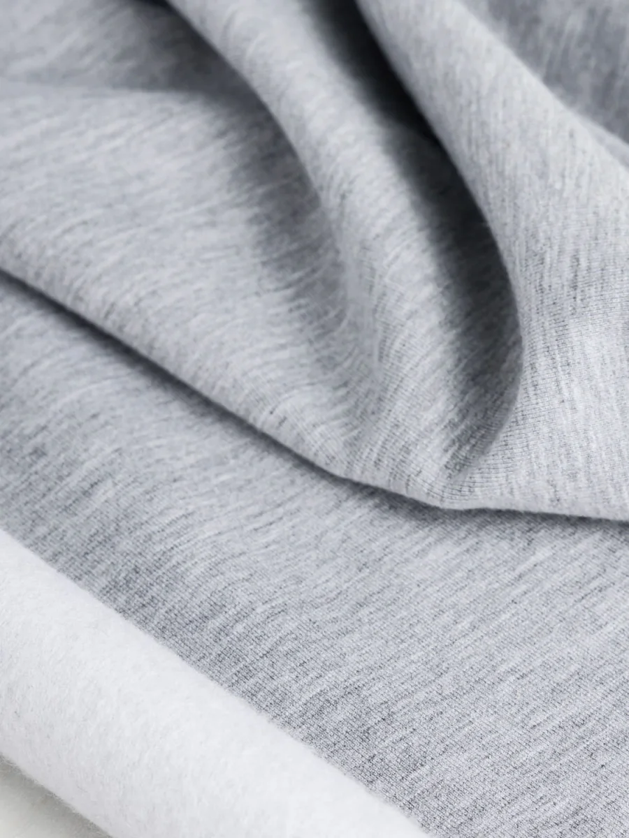 Bamboo Cotton Stretch Fleece - Cloud Grey - Swatch – Image 3