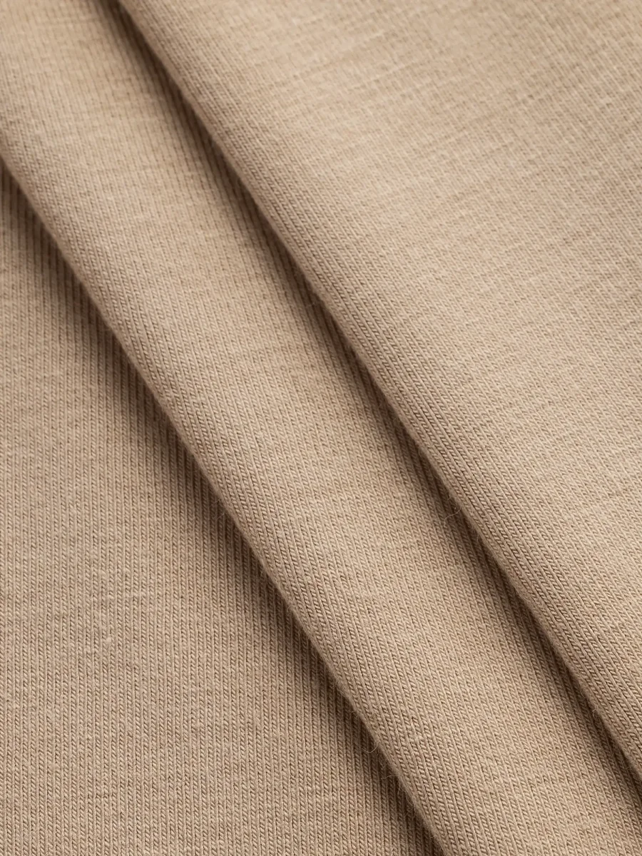 Bamboo Organic Cotton Spandex Jersey Knit - Beige – Image 2