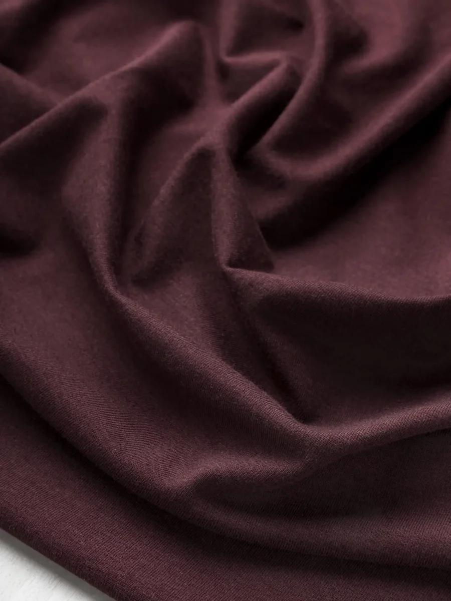 Bamboo Organic Cotton Spandex Jersey Knit - Bordeaux – Image 4