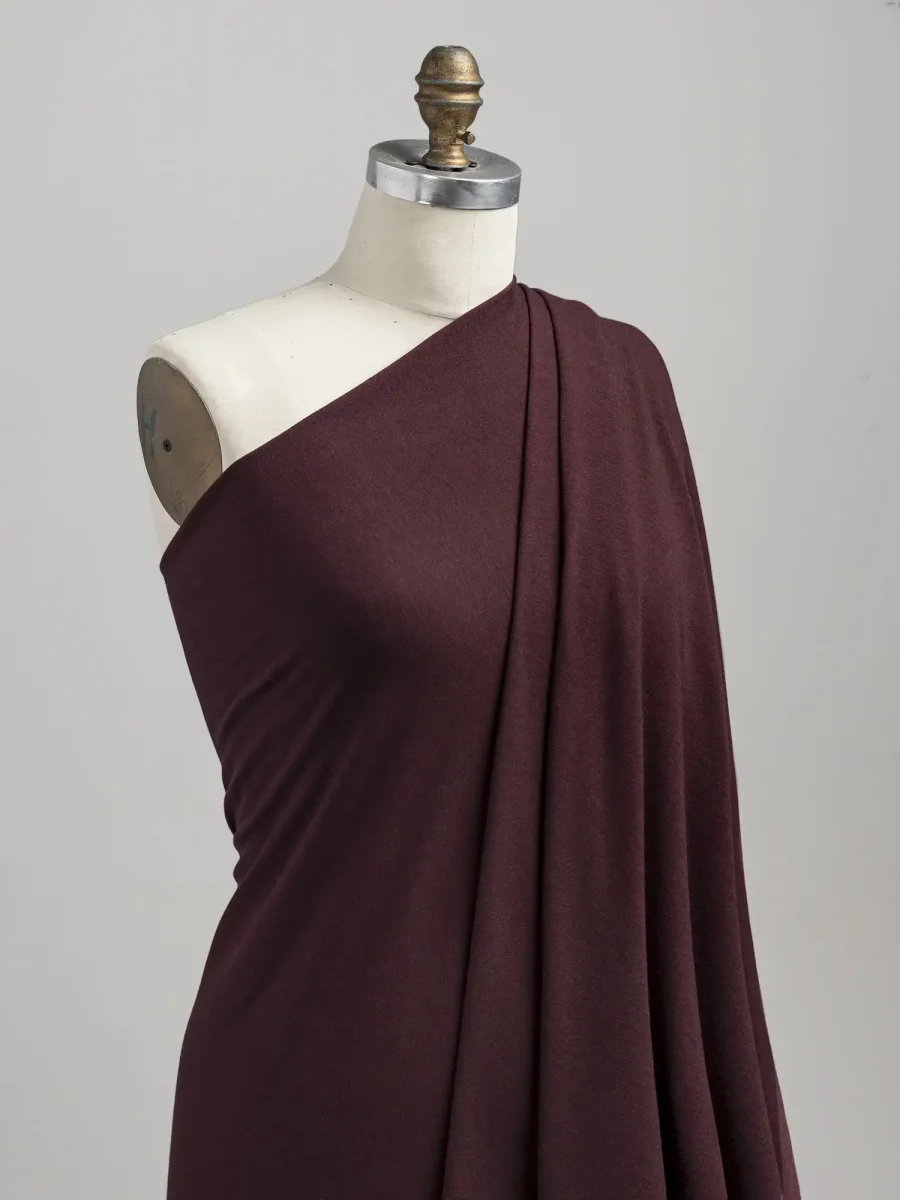 Bamboo Organic Cotton Spandex Jersey Knit - Bordeaux - Swatch