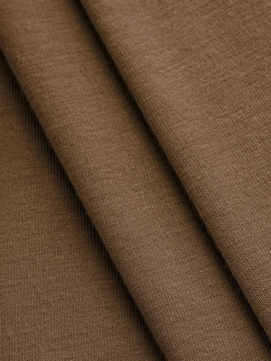 Bamboo Organic Cotton Spandex Jersey Knit - Toffee – Image 2