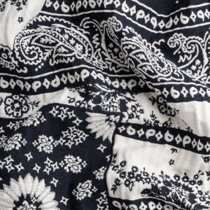 Bandana Cotton Jacquard - Black + Cream