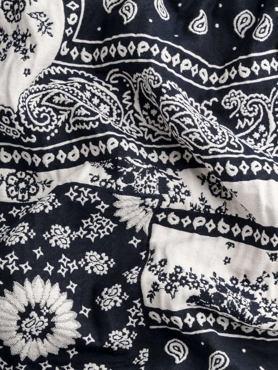 Bandana Cotton Jacquard - Black + Cream