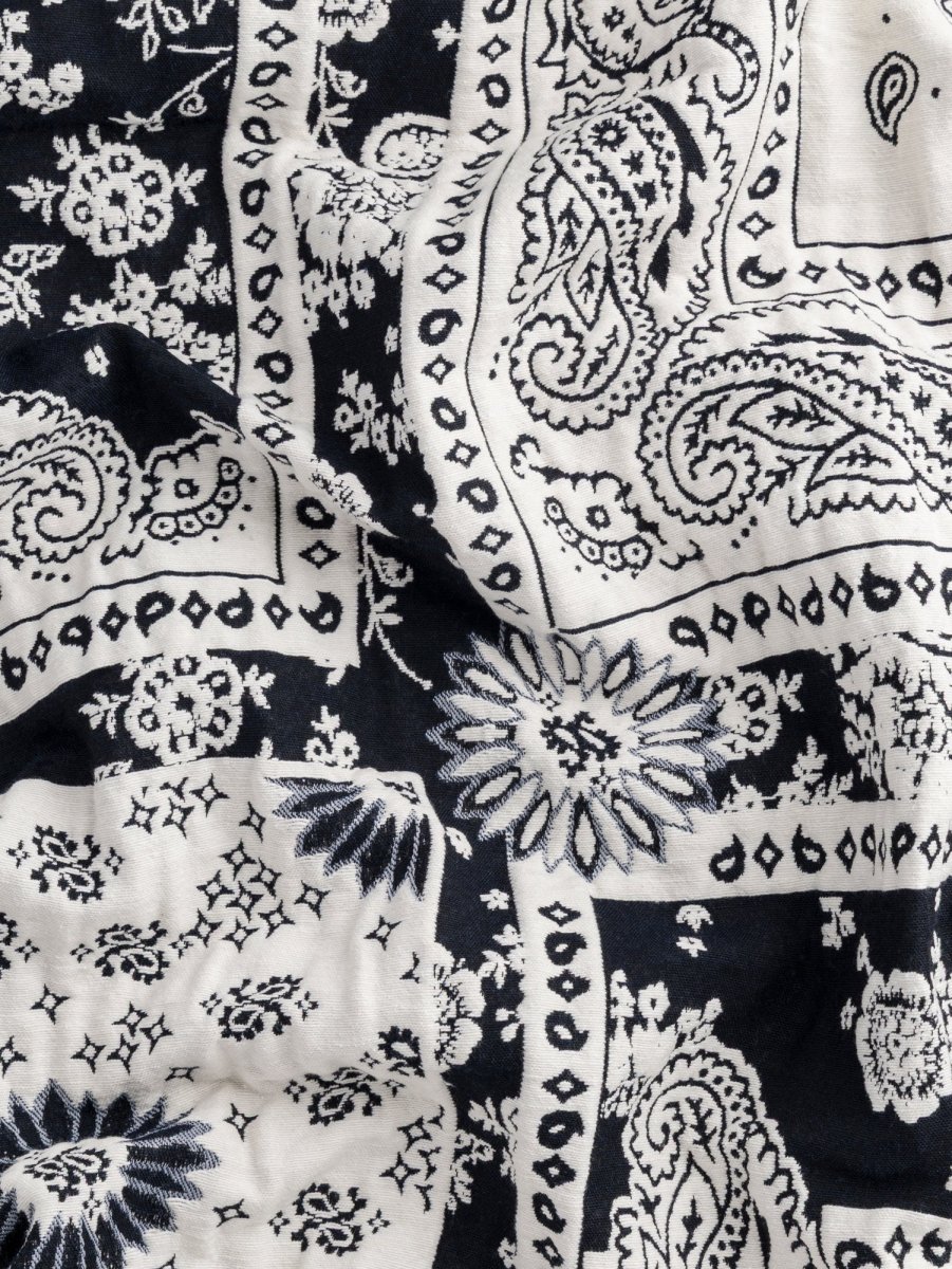 Bandana Cotton Jacquard - Black + Cream - Swatch – Image 5