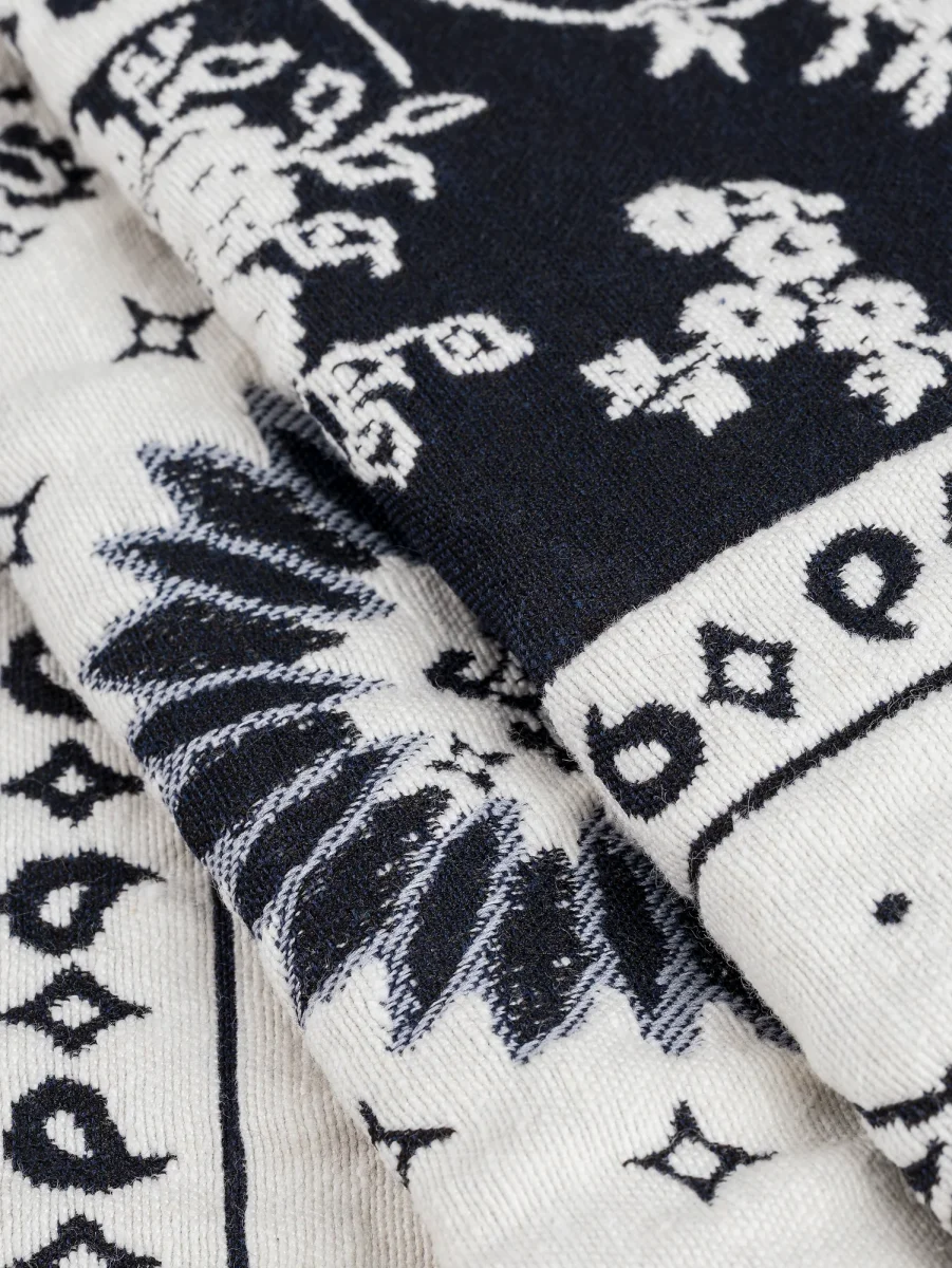 Bandana Cotton Jacquard - Black + Cream – Image 7