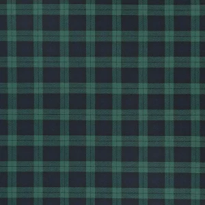 Tartan Japanese Cotton Twill - Navy + Green - Swatch