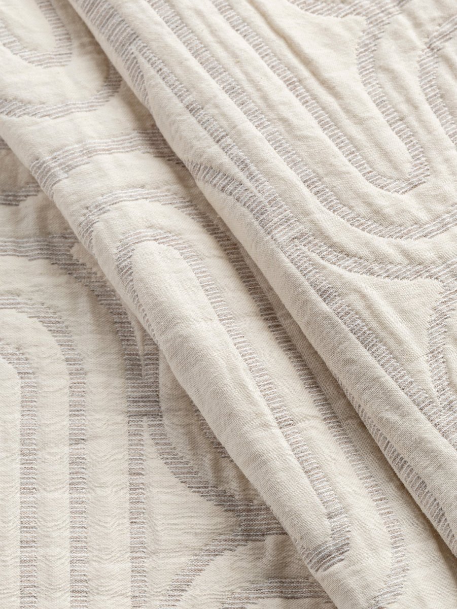 Boho Maze Quilted Jacquard - Almond + Cream – Image 3