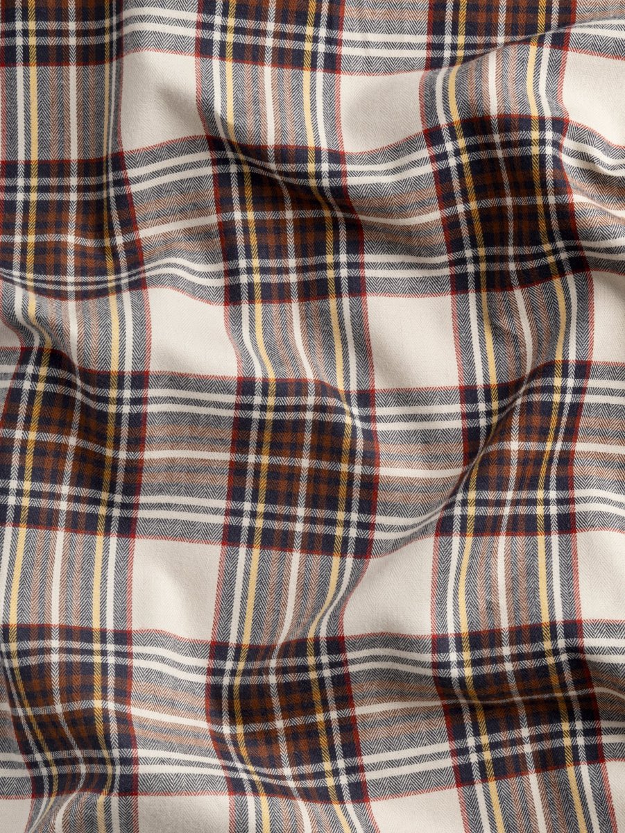 Bonfire Tartan Brushed Cotton - Cream + Red + Brown + Navy – Image 2