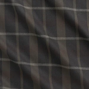 Brume Plaid Check Japanese Cotton Twill - Charcoal + Khaki + Grey
