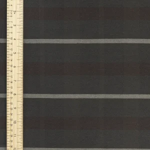 Brume Plaid Check Japanese Cotton Twill - Charcoal + Khaki + Grey - Swatch
