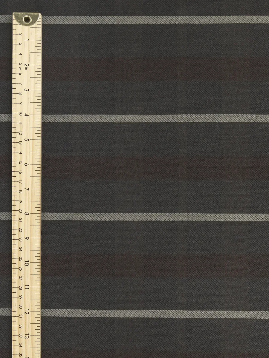 Brume Plaid Check Japanese Cotton Twill - Charcoal + Khaki + Grey - Swatch – Image 2