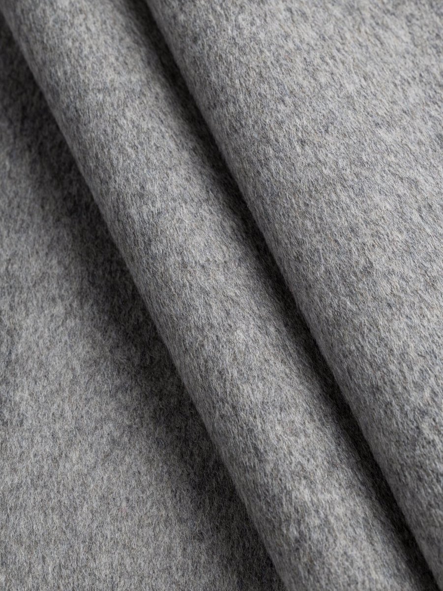Brushed Melton Wool Blend Deadstock - Grey