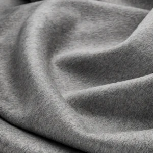 Brushed Melton Wool Blend Deadstock - Grey - Swatch