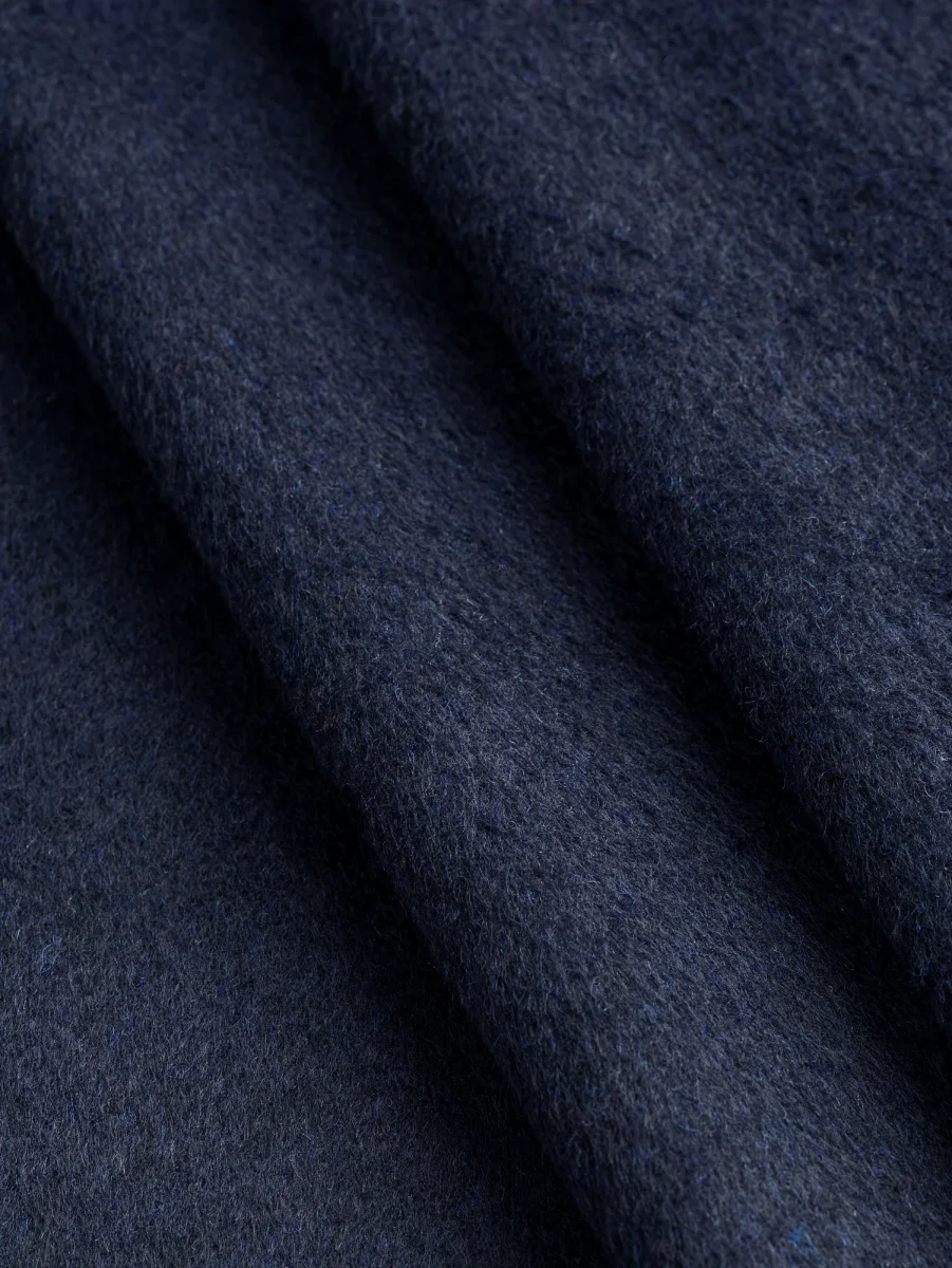 Brushed Melton Wool Blend Deadstock - Indigo