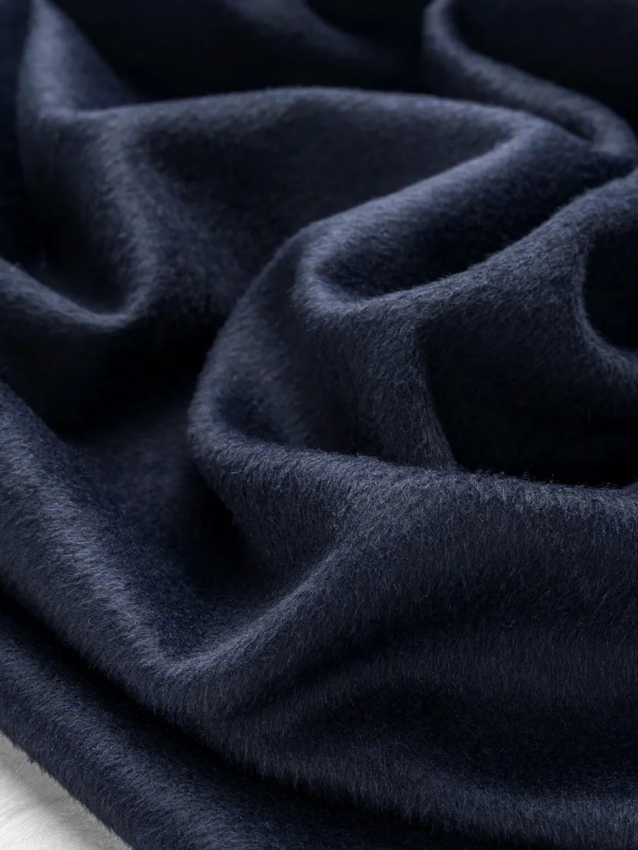 Brushed Melton Wool Blend Deadstock - Indigo - Swatch