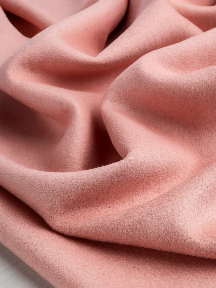 Brushed Melton Wool Blend Deadstock - Peach Pink - Swatch