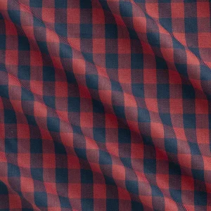 Check Japanese Cotton Twill - Indigo + Garnet