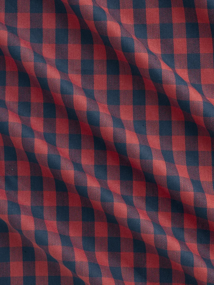 Check Japanese Cotton Twill - Indigo + Garnet – Image 2